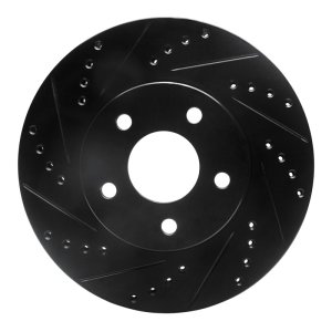 Chevrolet Cobalt Brake Rotor (1) - Front Left - R1 Concepts - Drilled & Slotted - Black - `07-`10